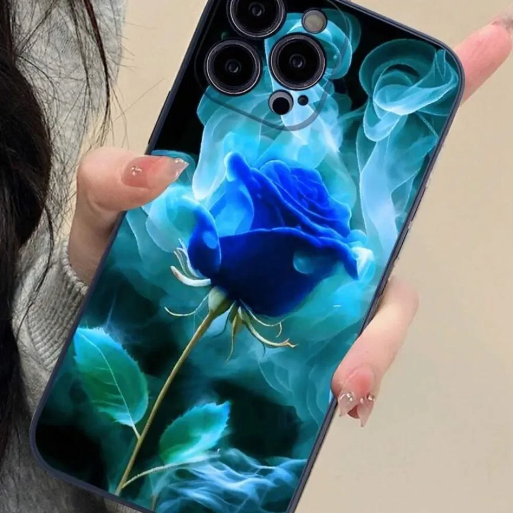 3for$20 NEW 1pc Black Style Painted Rose Flower Phone Case IPHONE 15 pro max